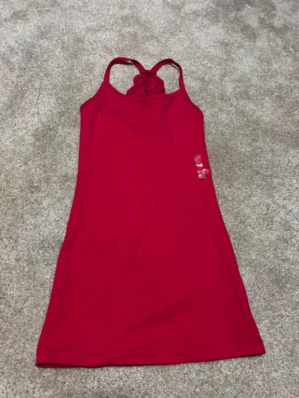 BKE Red Racerback Midi Dress with Lace Detail